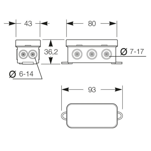 Krabice Famatel K6 IP54 80x43x36mm 5003