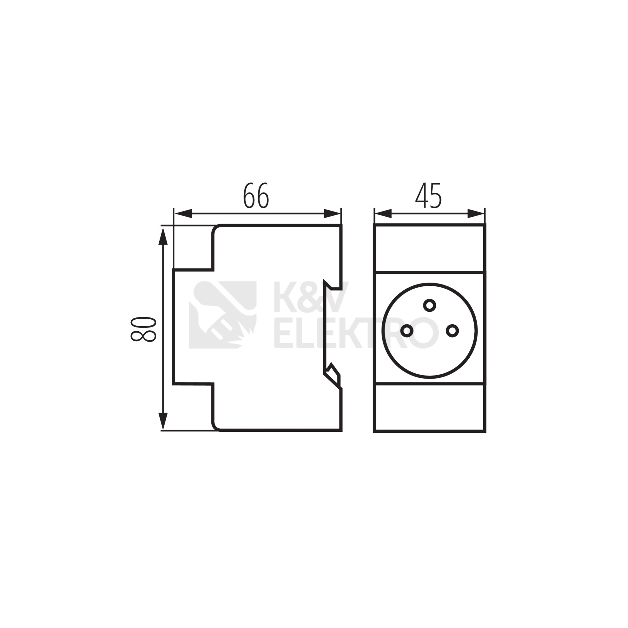 Obrázek produktu  Zásuvka na DIN lištu Kanlux KMFS-16A 19490 230V 1