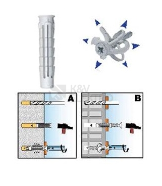 Obrázek produktu  Hmoždinka polyamidová Elematic T6 14x70mm 565282 1