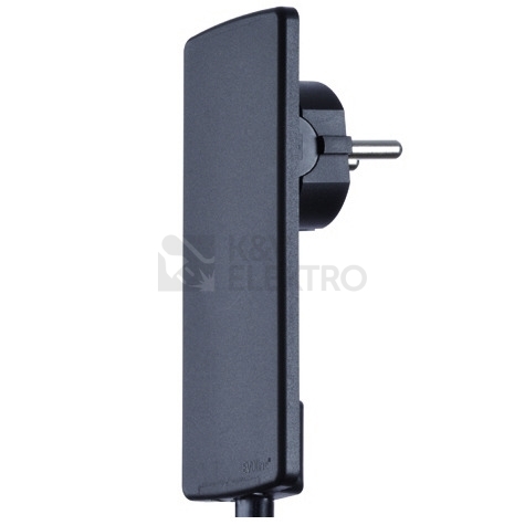 Obrázek produktu Vidlice plochá černá Evoline slim 16A 250V 0