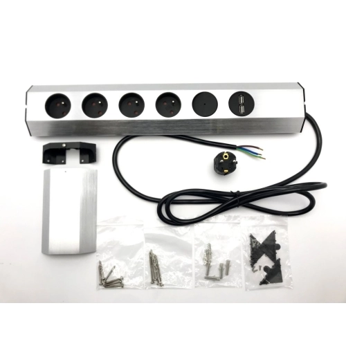 Zásuvkový blok BACHMANN CASIA 923.012 4zásuvky+USB nabíječka s vypínačem (obrázek 3)