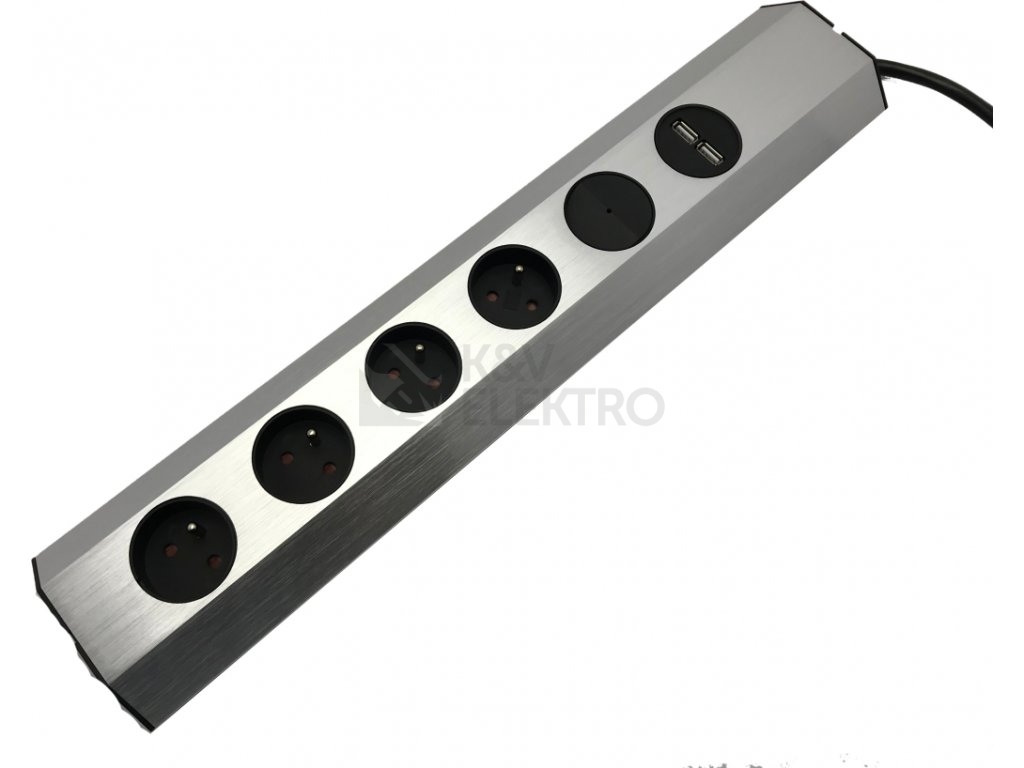 Obrázek produktu  Zásuvkový blok BACHMANN CASIA 923.012 4zásuvky+USB nabíječka s vypínačem 1