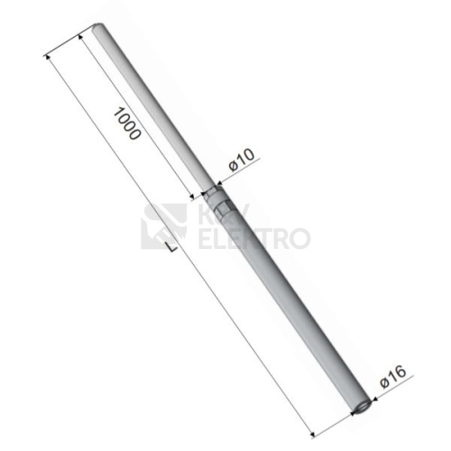 Jímací tyč trubková 2M AlMgSi průměr 16/10mm D T TECHNIC JT 20 Al 421045
