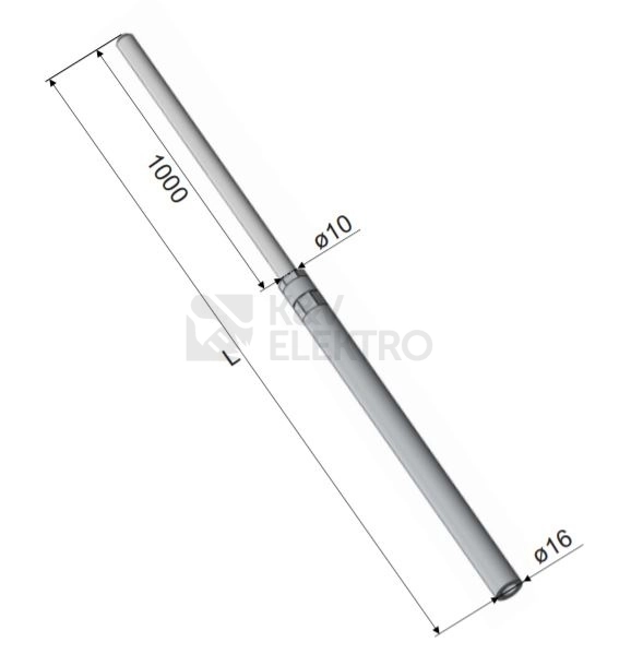 Obrázek produktu Jímací tyč trubková 2M AlMgSi průměr 16/10mm D T TECHNIC JT 20 Al 421045 0