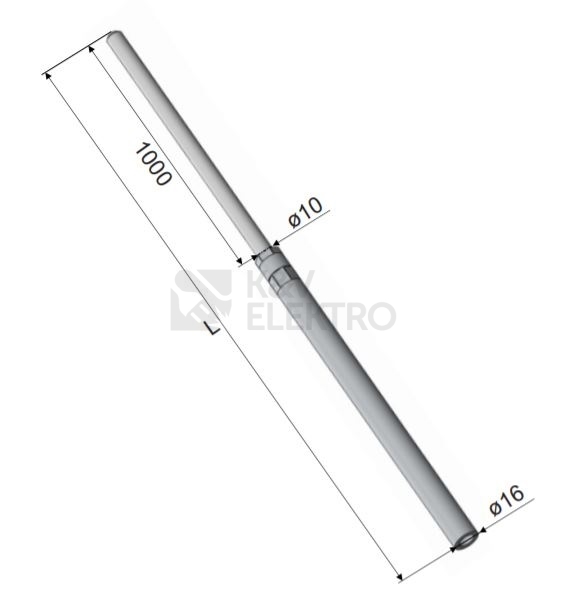 Obrázek produktu Jímací tyč trubková 2M AlMgSi průměr 16/10mm 0