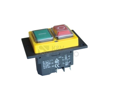 Obrázek produktu  Přístrojový tlačítkový spínač TRACON SSTM-02 230V/12A IP54 žlutá 0