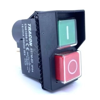 Obrázek produktu Přístrojový tlačítkový spínač TRACON SSTM-03 230V/12A IP54 0