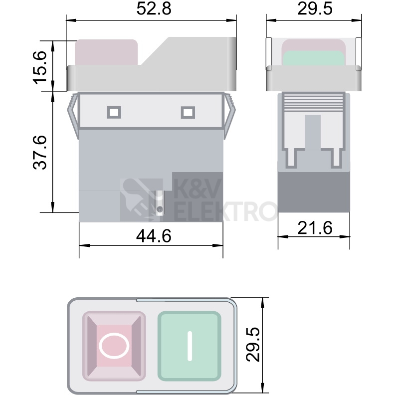 Obrázek produktu  Přístrojový tlačítkový spínač TRACON SSTM-03 230V/12A IP54 1