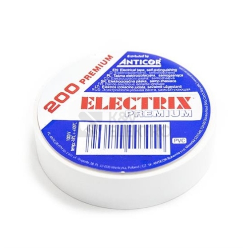  Izolační páska Anticor Electric premium 200 50x18 bílá