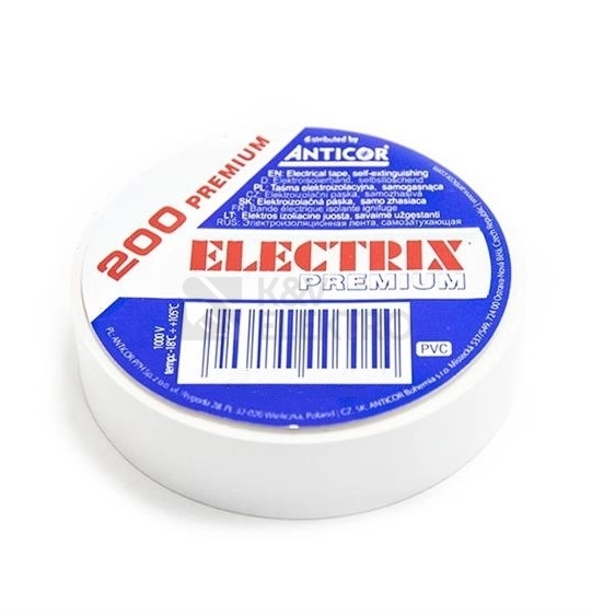 Obrázek produktu Izolační páska Anticor Electric premium 200 50x18 bílá 0