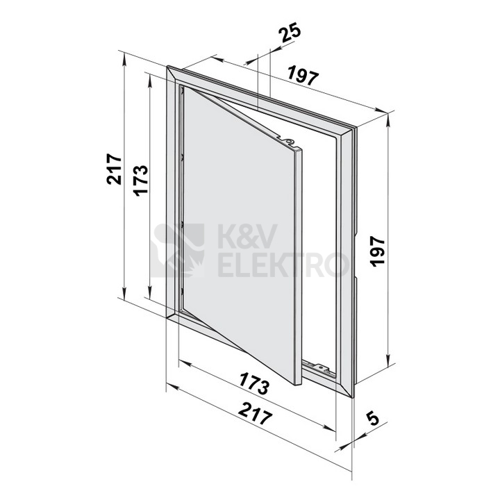 Obrázek produktu Plastová revizní dvířka VENTS D 200x200mm bílá 1009792 2