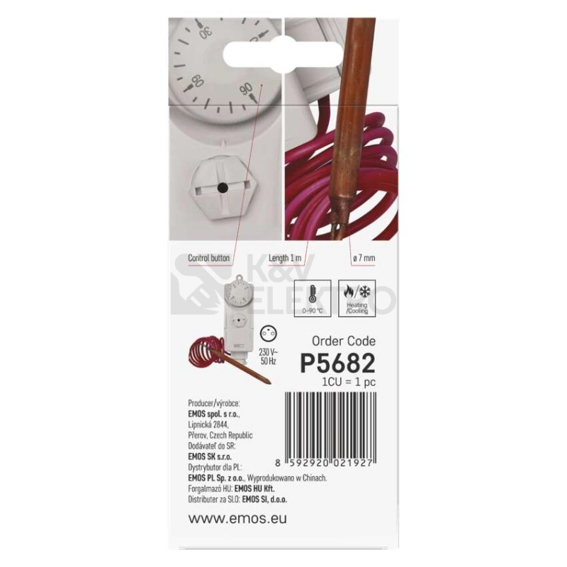 Obrázek produktu Příložný kapilárový termostat EMOS T80F 4