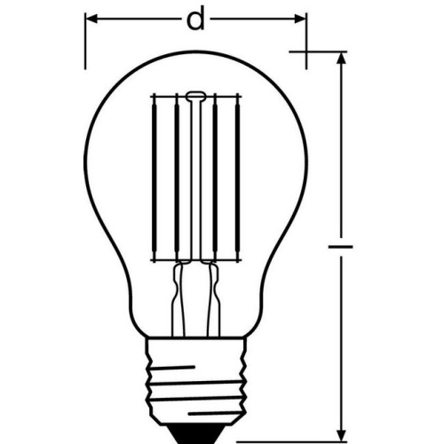 LED žárovka E27 OSRAM Filament CLA FIL 7,5W (75W) teplá bílá (2700K) (obrázek 3)
