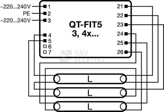 Obrázek produktu Elektronický předřadník OSRAM QT-FIT5 3X14,4X14/220-240 2