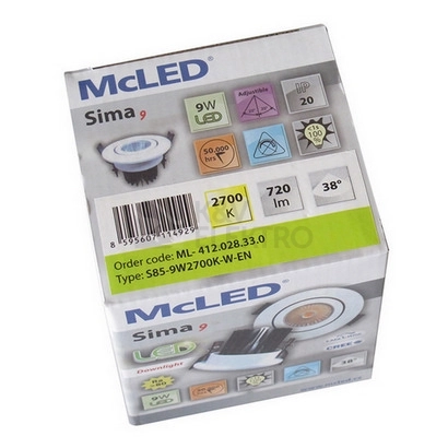 Obrázek produktu Podhledové LED svítidlo Sima 9 9W 2700K ML-412.028.33.0 10