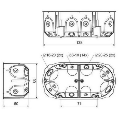 Krabice do sádrokartonu KOPOS KPL 64-50/2LD NA