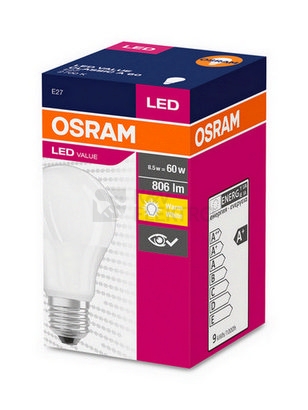 Obrázek produktu LED žárovka E27 OSRAM CLA FR 8,5W (60W) teplá bílá (2700K) 2