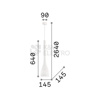 Obrázek produktu Závěsné svítidlo Ideal LUX Flut Big Bianco 1x60W E27 035666 2