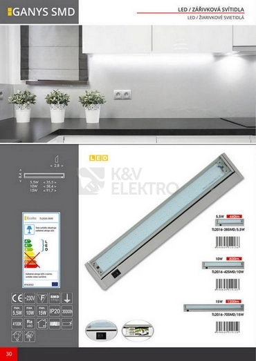 Obrázek produktu LED svítidlo Ecolite GANYS TL2016-70 15W neutrální bílá 4100K 92cm 5