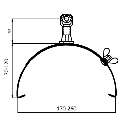 Podpěra vedení na hřebenáč D T TECHNIC PV15U-e 170-260mm FeZn 101220 s plastovým držákem