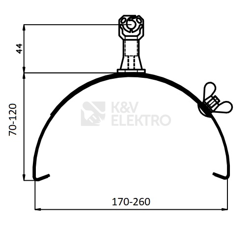 Obrázek produktu  Podpěra vedení na hřebenáč D T TECHNIC PV15U-e 170-260mm FeZn 101220 s plastovým držákem 1