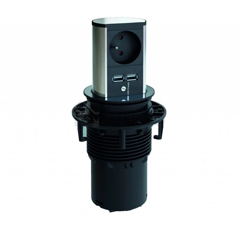 Obrázek produktu Výsuvný sloupek BACHMANN 928.020 Elevator 1 zásuvka 230V + nabíječka USB 0