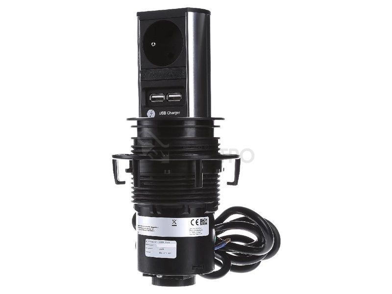 Obrázek produktu Výsuvný sloupek BACHMANN 928.020 Elevator 1 zásuvka 230V + nabíječka USB 1