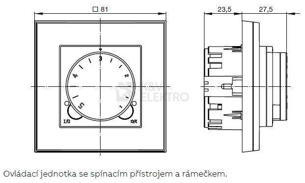 Obrázek produktu ABB Levit termostat otočný 3292H-A10101 01 bílá/ledová bílá 1