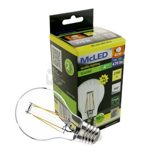 Obrázek produktu LED žárovka E27 McLED 4W (40W) teplá bílá (2700K) ML-321.063.94.0 2