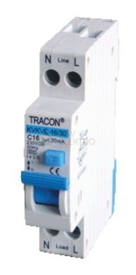 Obrázek produktu Proudový chránič s jističem KVKVEB-16/30 16A 30mA AC 0
