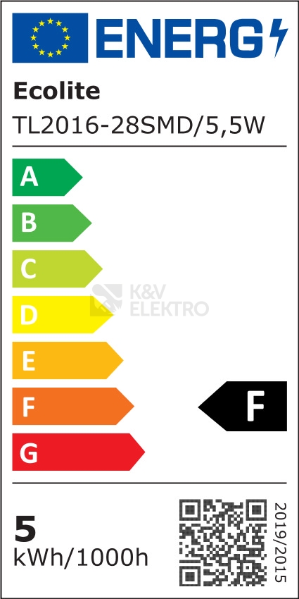 Obrázek produktu  LED Svítidlo Ecolite GANYS TL2016-28SMD/5,5W neutrální bílá 4100K 36cm 5