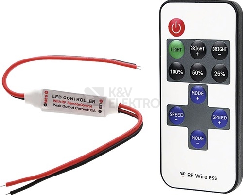 Obrázek produktu  Dálkový ovladač se stmívačem pro jednobarevné LED pásky 12/24V 4731670-05 FK-LED-OVL-RF-11-SP 0