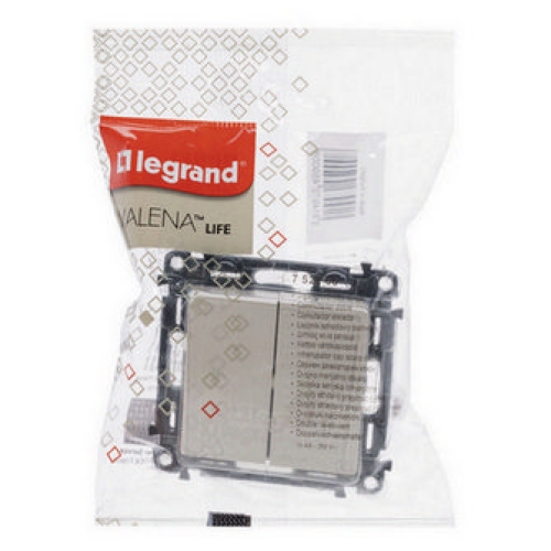 Legrand Valena LIFE vypínač č.6+6 schodišťový dvojitý béžový 752208
