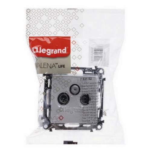 Legrand Valena LIFE televizní zásuvka TV-RD-SAT koncová útlum 1,5dB HVĚZDA bílá 753152 (obrázek 4)