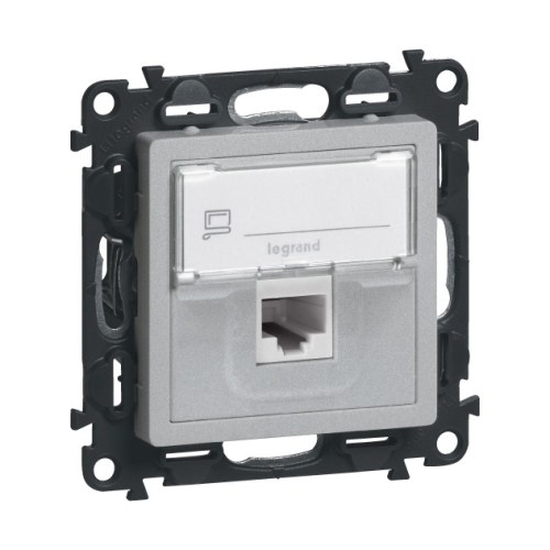 Legrand Valena LIFE datová zásuvka 1xRJ45 kategorie 6 UTP hliník 75C6UH1