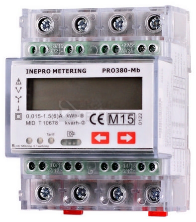 Obrázek produktu Elektroměr PRO380-MB 0,25-100A 3F, 2-sazbový M-BUS MID 0
