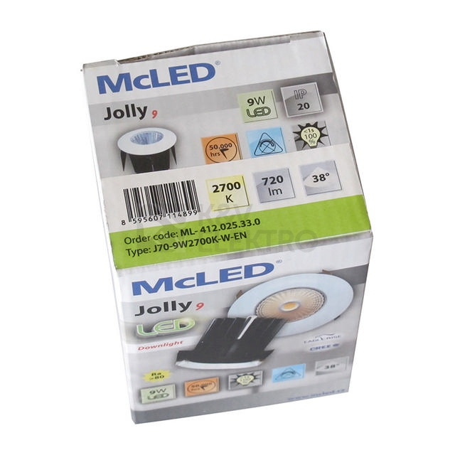 Obrázek produktu Podhledové LED svítidlo McLED Jolly 9 9W 2700K ML-412.025.33.0 1