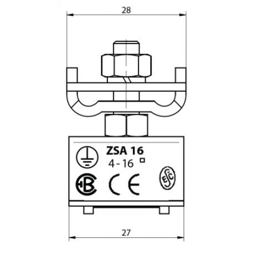 Zemnící svorka Elektro Bečov ZSA 16 nerez (Bernard svorka, AB svorka) I131360