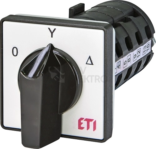 Obrázek produktu Vačkový spínač ETI CS 16 12 U 16A 4P hvězda/trojúhelník 0/Y/D 004773132 0