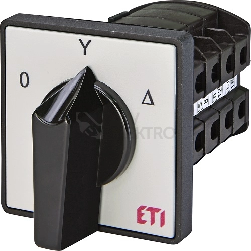 Obrázek produktu Vačkový spínač ETI CS 32 12 U 32A 4P hvězda/trojúhelník 0/Y/D 004773134 0