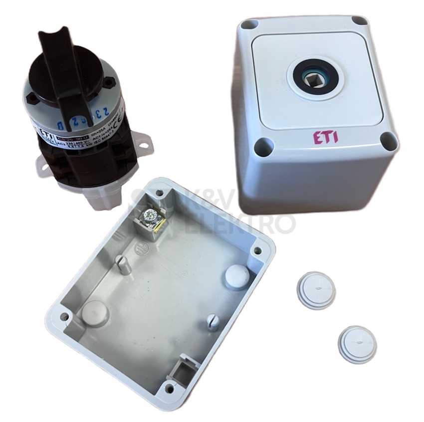 Obrázek produktu Vačkový spínač ETI CS 16 10 PN 16A/3P 0/1 černá páčka 004773164 3
