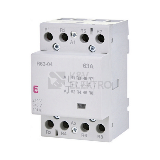 Obrázek produktu Instalační stykač ETI R63-04 230V 63A 4NC 002463480 tichý 0