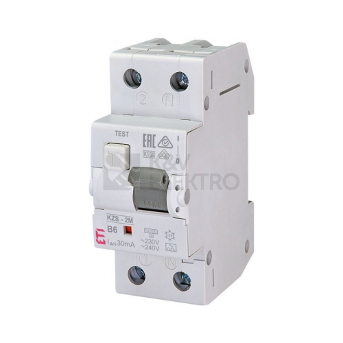 Kombinovaný chránič s jističem ETI KZS-2M A B6/0,03 (jističochránič) 002173201