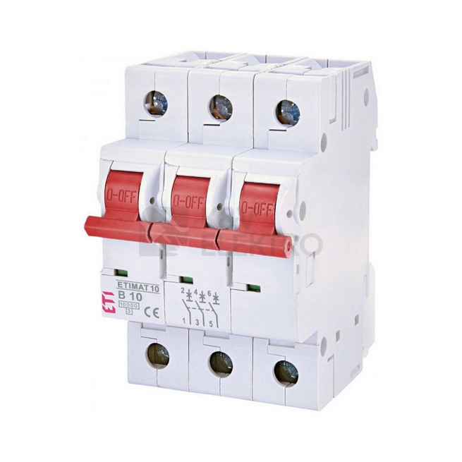 Obrázek produktu Jistič ETI ETIMAT Colour 3p B 10A 10kA 002100314 0