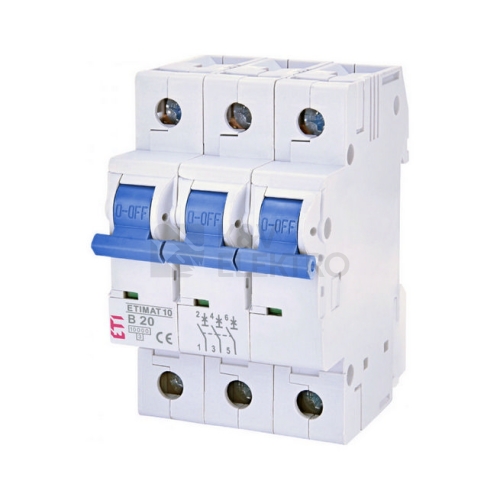 Jistič ETI ETIMAT Colour 3p B 20A 10kA 002100317