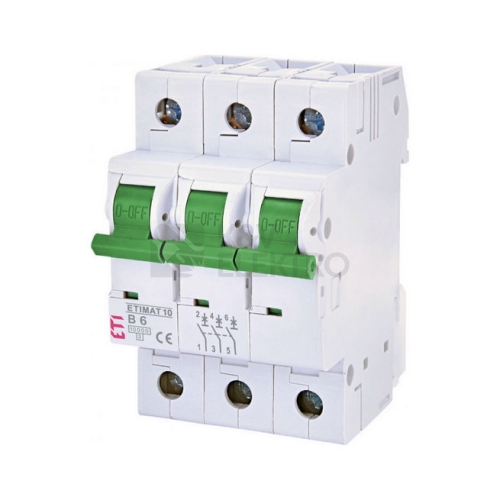 Jistič ETI ETIMAT Colour 3p B 6A 10kA 002100312