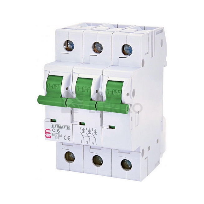 Obrázek produktu Jistič ETI ETIMAT Colour 3p C 6A 10kA 002101312 0