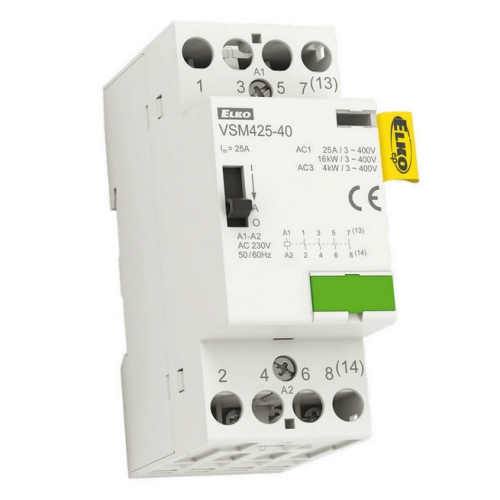Instalační stykač Elko EP VSM425-31 4x25A 24VAC s manuálním ovládáním 209970700079