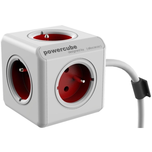 Levně POWERCUBE EXTENDED - 5 x zásuvka + 3m přívodní kabel - červená