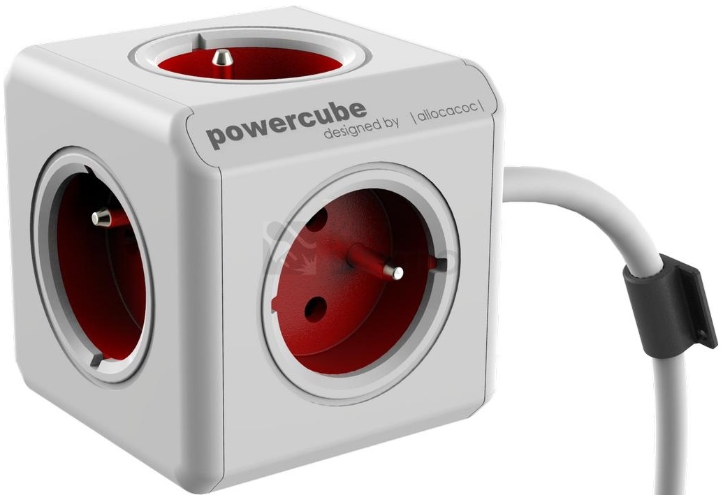 Obrázek produktu  POWERCUBE EXTENDED - 5 x zásuvka + 3m přívodní kabel - červená 0